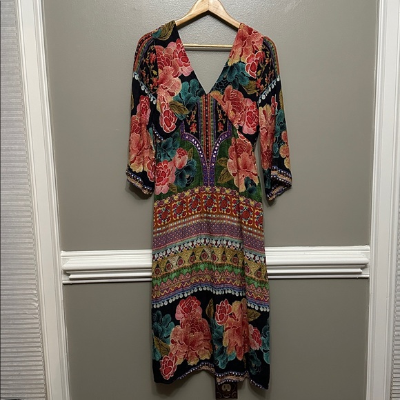 Farm Rio Anthropologie Rosalie dress Sz L made - Picture 2 of 9